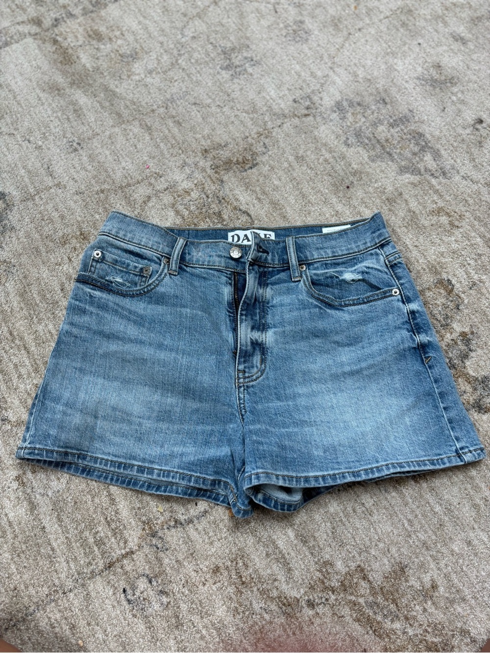 Daze High-Rise Blue Denim Shorts